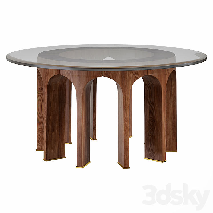 Glass Top Arcade Dining Table by bakerfurniture Table 3D model