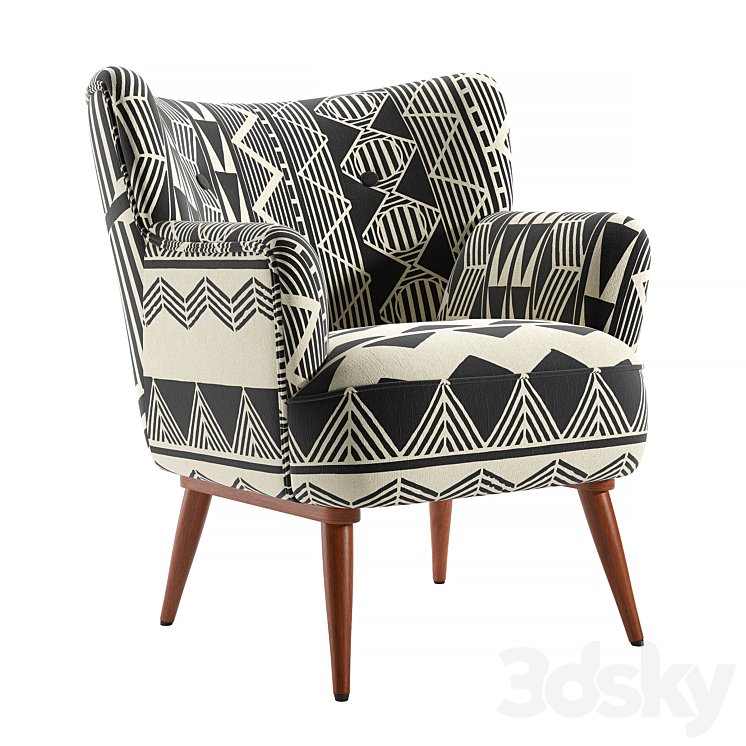Anthropologie Ulla Petite Accent Armchair 3DS Max Model - thumbnail 1