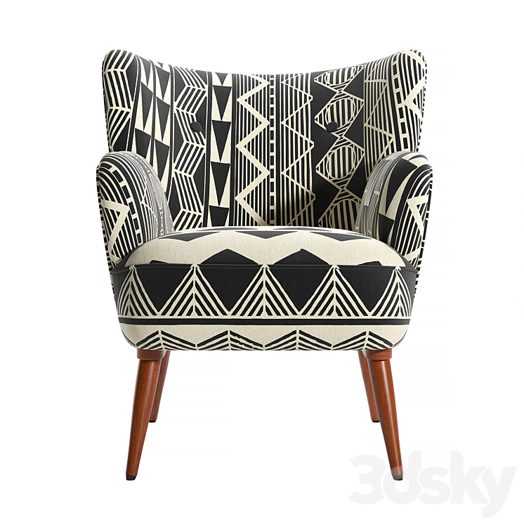 Anthropologie Ulla Petite Accent Armchair 3DS Max Model - thumbnail 2