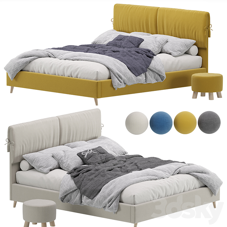 Bed Siteno Minced 160 Barhat Beige by Divan.ru \/ Bed Siteno 3DS Max - thumbnail 1