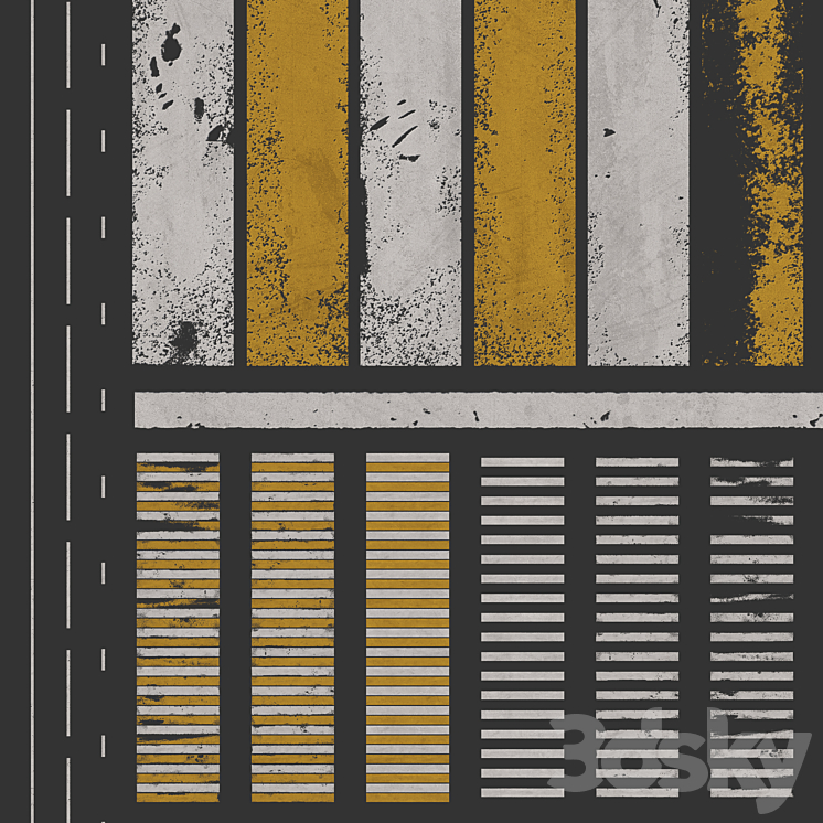 road markings 3D Model
