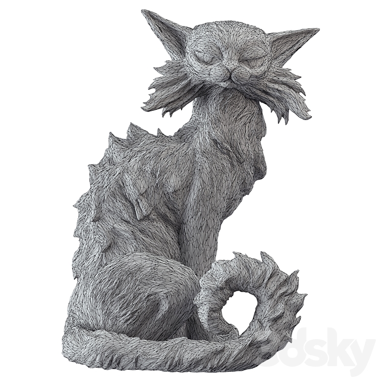 Figurine Cat Salem 3DS Max Model - thumbnail 2