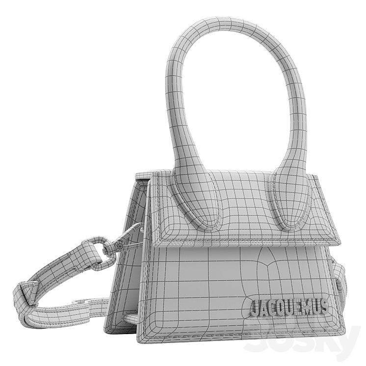 3D model Jacquemus Le Chiquito Noeud Bag White VR / AR / low-poly