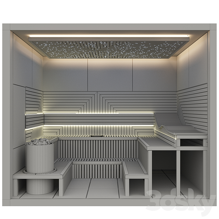Finnish sauna 3D Model Free