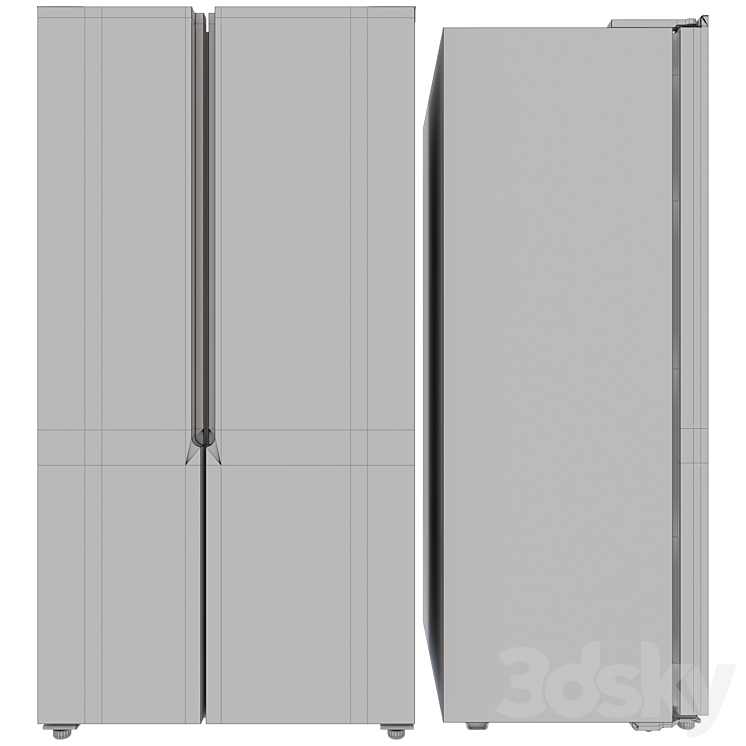 Refrigerator multi-door Side by Side DEXP SBS455AHA 3DS Max - thumbnail 2