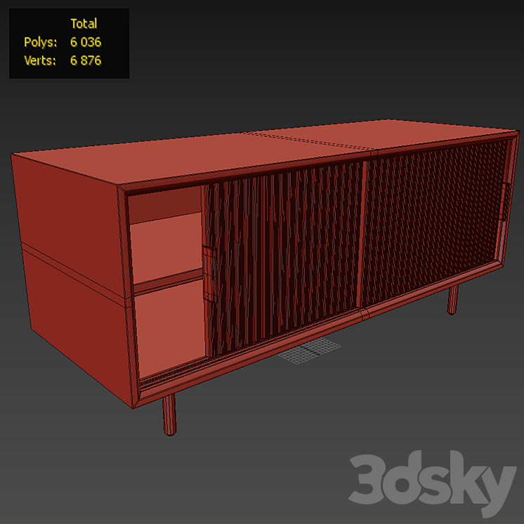 Shoe rack West Elm Quinn Bench 3DS Max Model - thumbnail 2