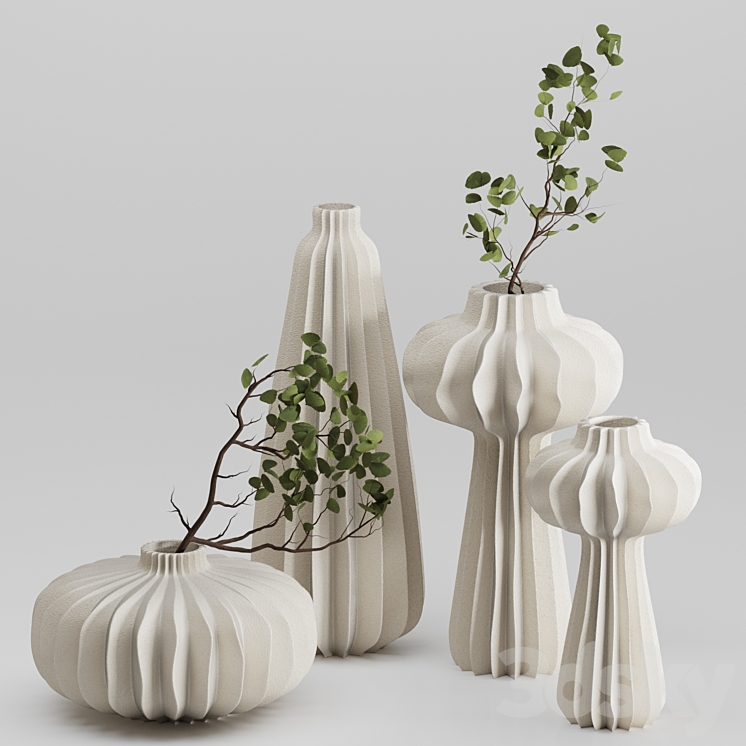 Vase Set 01-Lithos Vases 3D Model