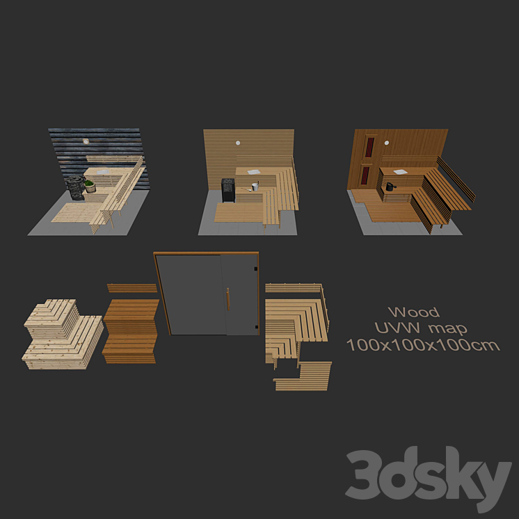 Sauna set \/ Sauna constructor 3DS Max Model - thumbnail 2