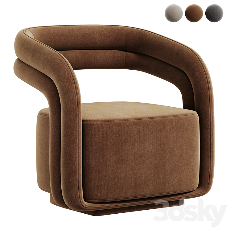 Mia Lounge Chair 3DS Max Model - thumbnail 2