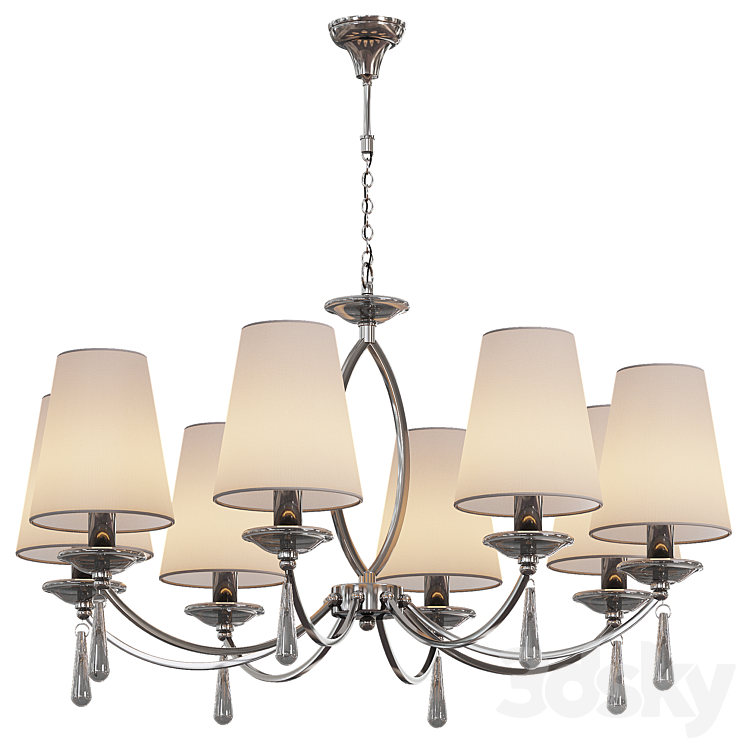 Pendant chandelier Valery with gray shades 3DS Max Model - thumbnail 1