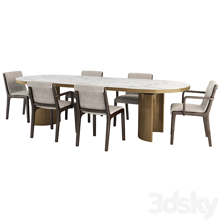 Janet Chair and Blevio Table 3D Model