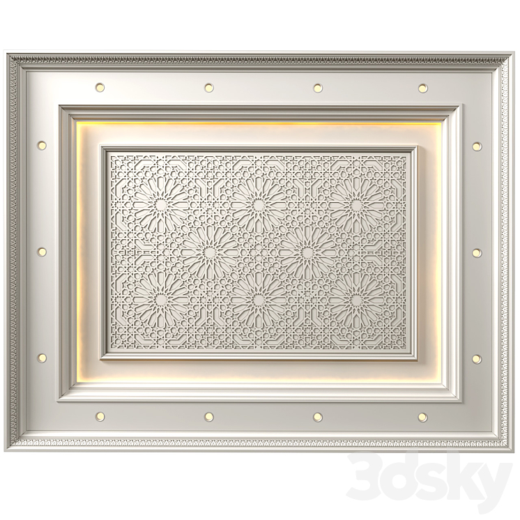Ceiling in oriental style. Arabic decorative ceiling.Oriental Eastern Ceiling Classic 3D Model