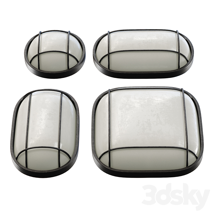 Industrial technical wall lamps \/ Technical wall lamps 3D Model Free