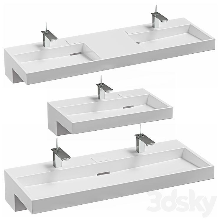 Jacob delafon terrace wall-hung washbasin 3D Model