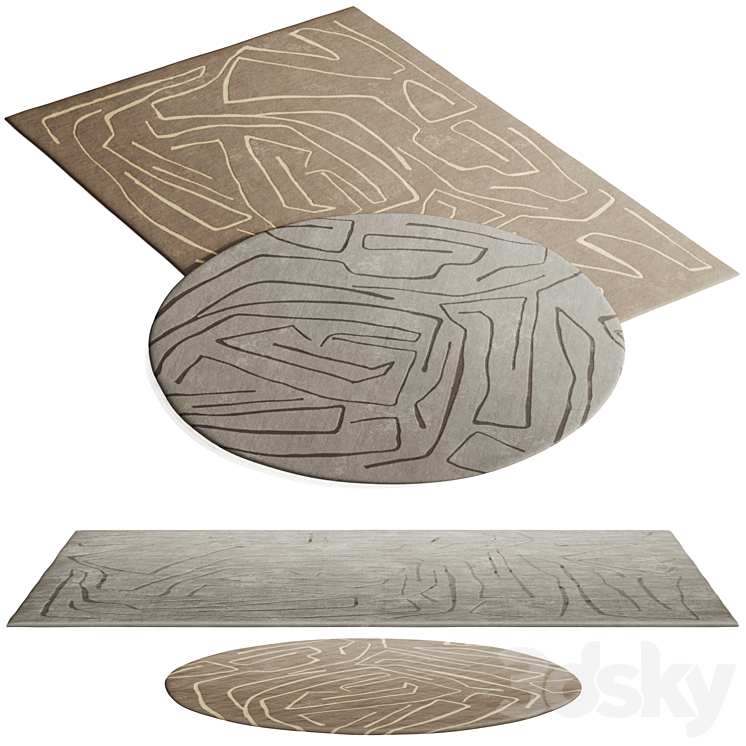 A set of carpets from Corner design 3D Model