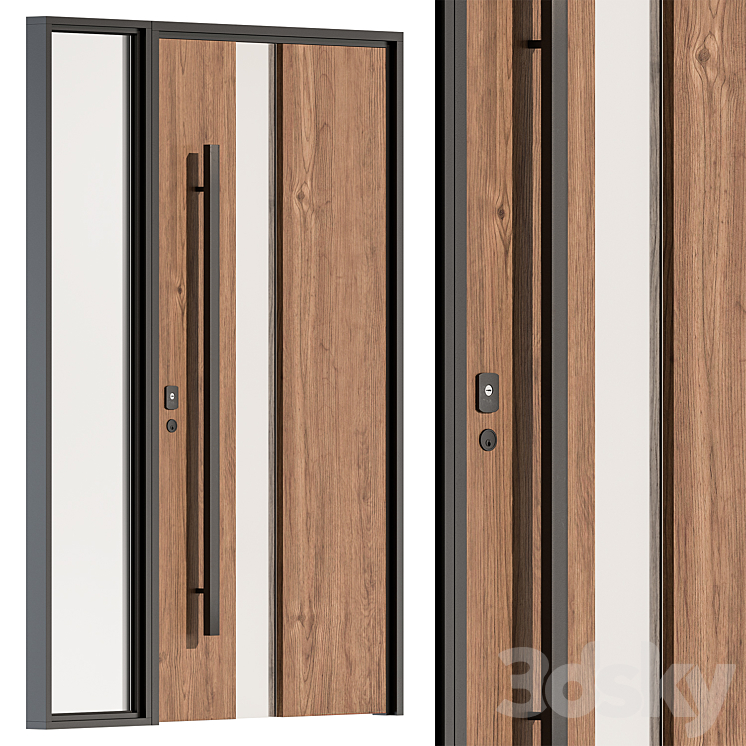 Wooden Front Door – Set 61 3DS Max Model - thumbnail 1
