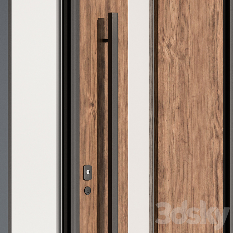 Wooden Front Door – Set 61 3DS Max Model - thumbnail 2