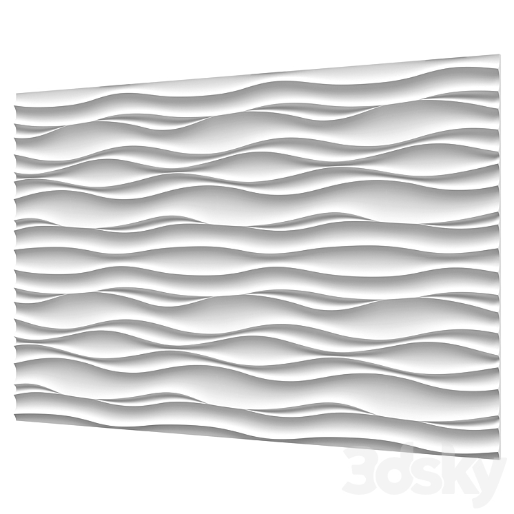 “Plaster 3d panel “”Wave Atlantic””” 3DS Max - thumbnail 2