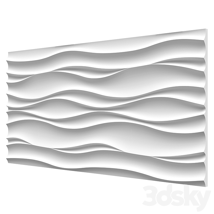 “Plaster 3d panel “”Wave Atlantic””” 3D Model
