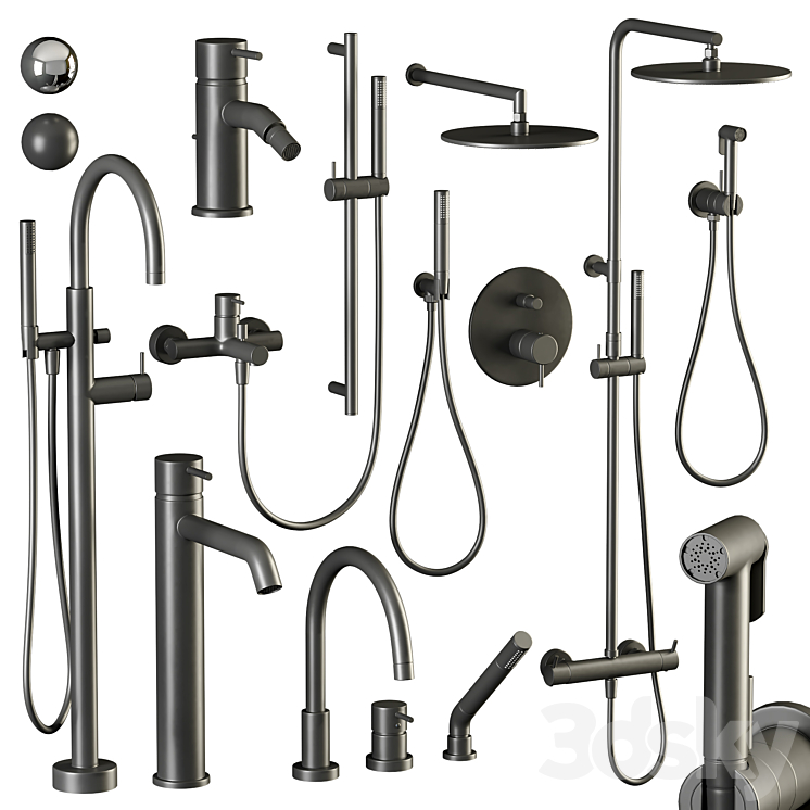 Cisal Nuovo Less shower and faucet set 3D Model