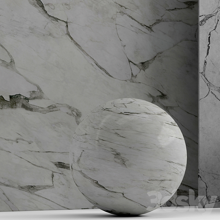 Marble Calacatta with 2 materials 3DS Max - thumbnail 2