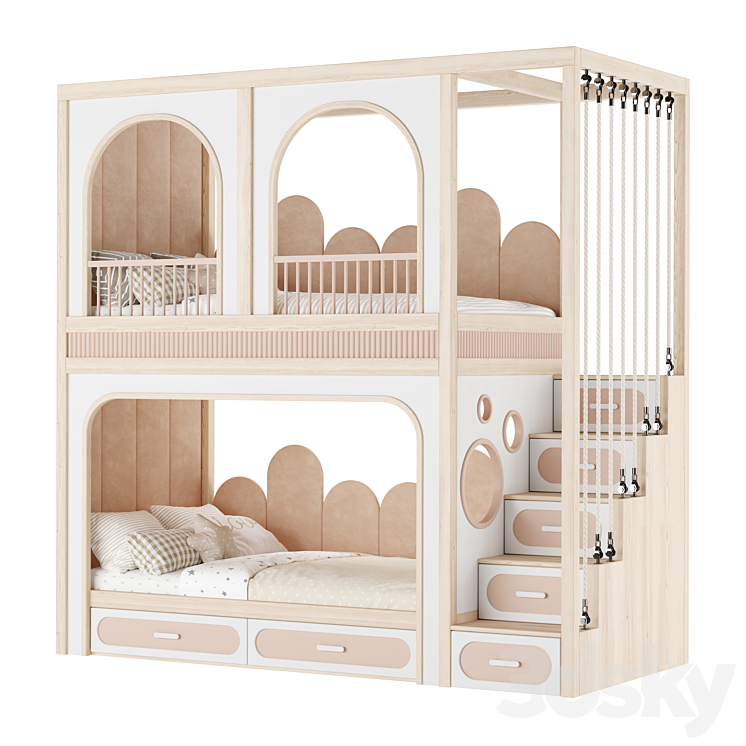 Kids Room Bed 04 3DS Max Model - thumbnail 2