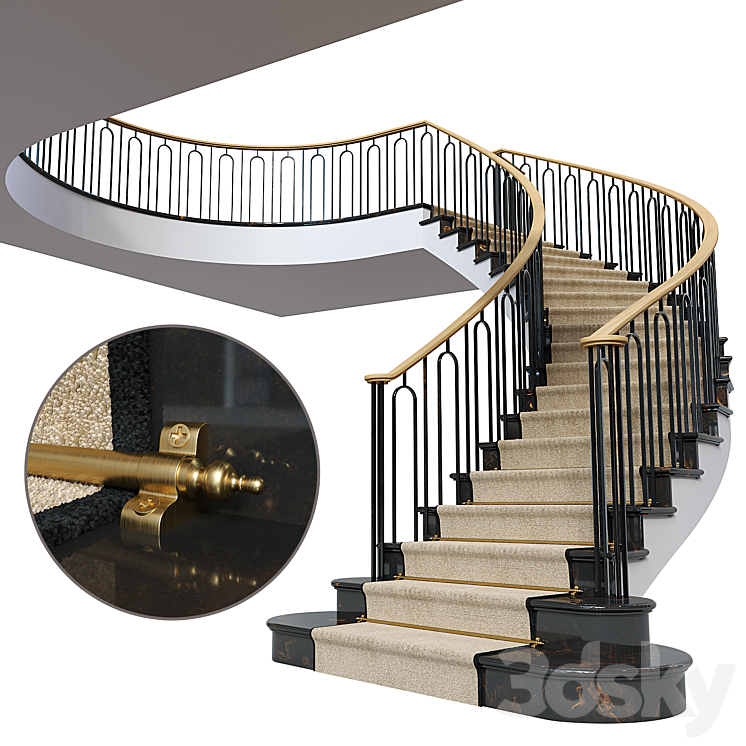 Neoclassical staircase 2 3D Model