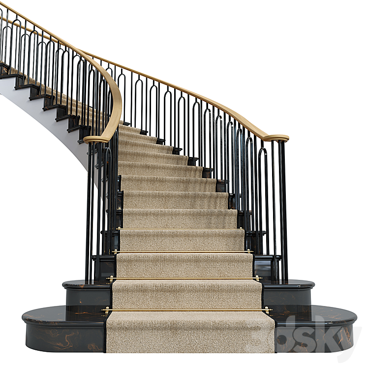 Neoclassical staircase 2 3D Model Free