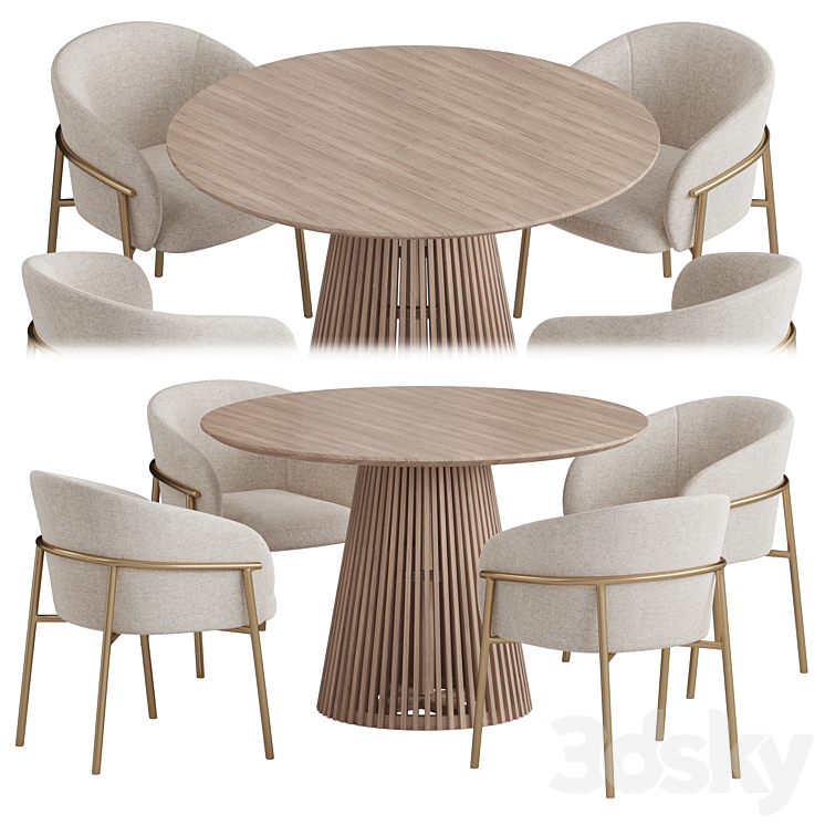 Parla Design Rimo chair Dining set 3DS Max - thumbnail 1