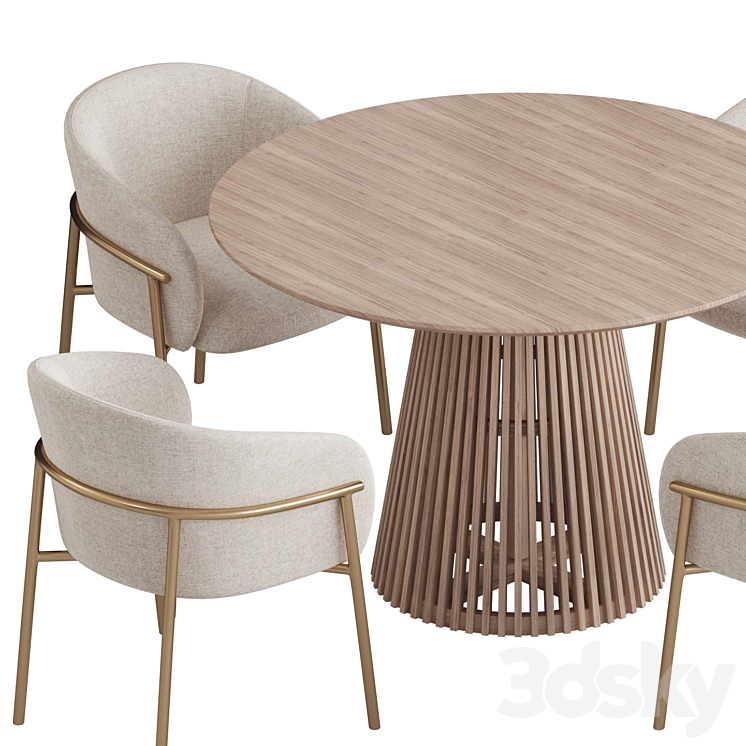 Parla Design Rimo chair Dining set 3DS Max - thumbnail 2