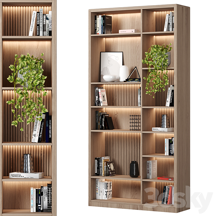 Rack and Bookcase 3D Model