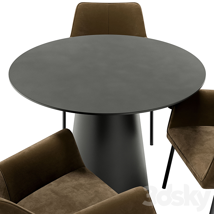 Bess dining chair and Alcor table 3DS Max Model - thumbnail 2