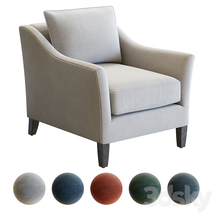 Crate&Barrel Keely Armchair Arm chair 3D model