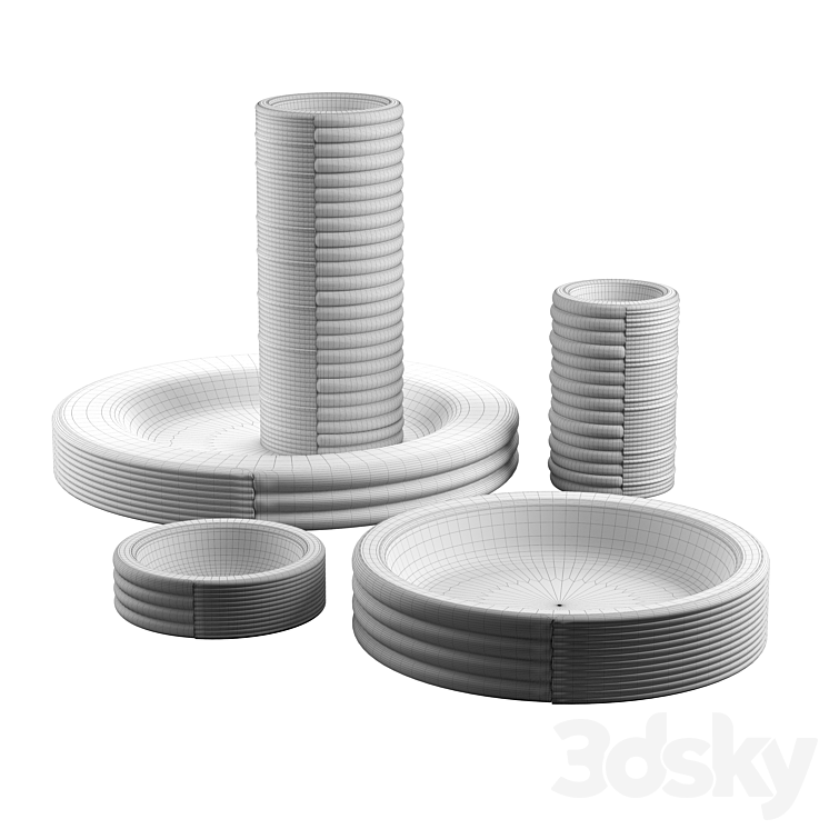 IKEA Ostbit Plate Holder Kitchen Set 3D model
