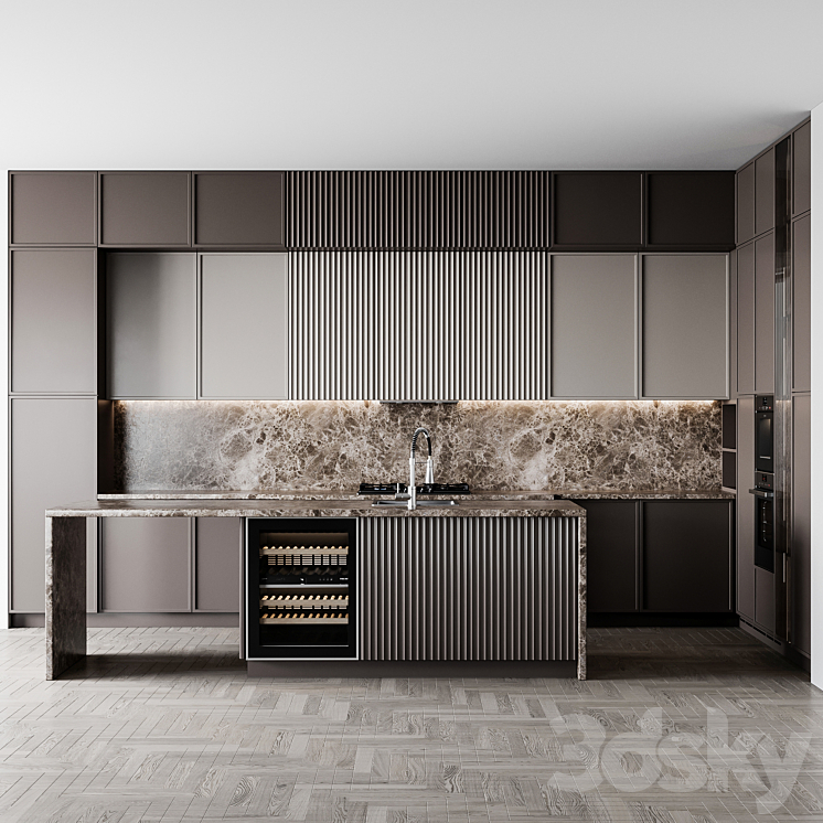 kitchen modern203 3DS Max Model - thumbnail 1