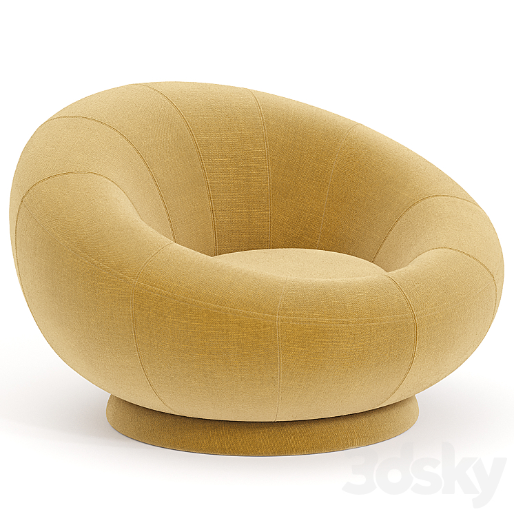Petite Groovy Swivel Chair 3DS Max - thumbnail 1