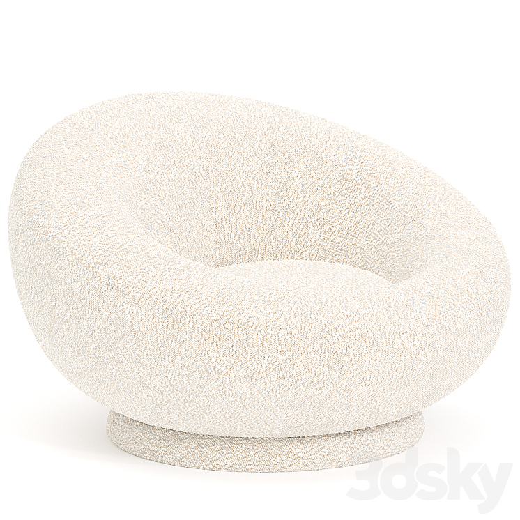 Petite Groovy Swivel Chair 3DS Max - thumbnail 2