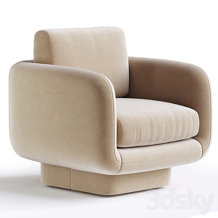 Flynn Luxe Swivel Chair 3DS Max Model - thumbnail 1