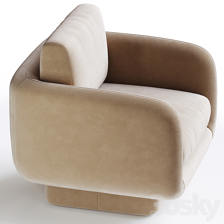 Flynn Luxe Swivel Chair 3DS Max Model - thumbnail 2