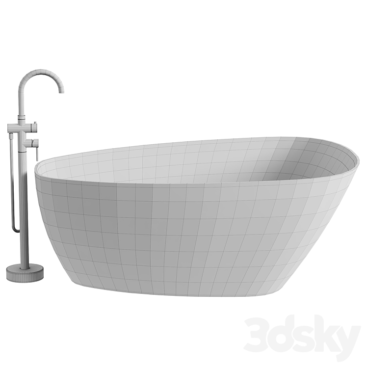 Bathtub made of artificial stone Riho Toledo Bathtub 3D model