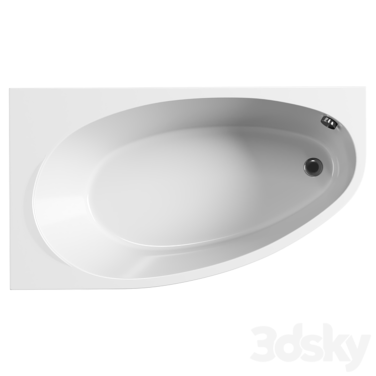 Acrylic bath Roca Corfu 3DS Max Model - thumbnail 2