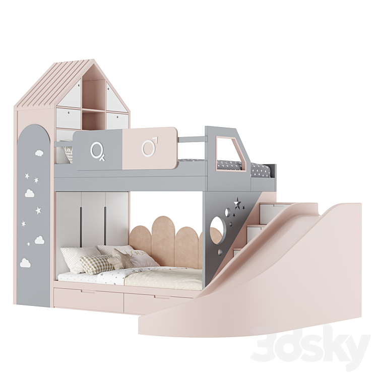 Kids Room Bed 05 3D Model Free