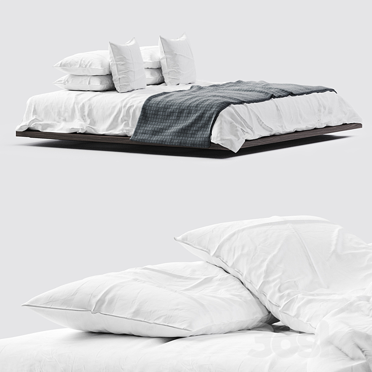 White bed linen_5 3DS Max - thumbnail 2