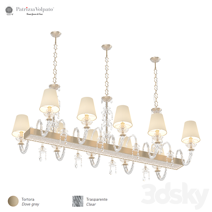 Hanging chandelier Patrizia Volpato Intressi 1310 10 H74 3DS Max