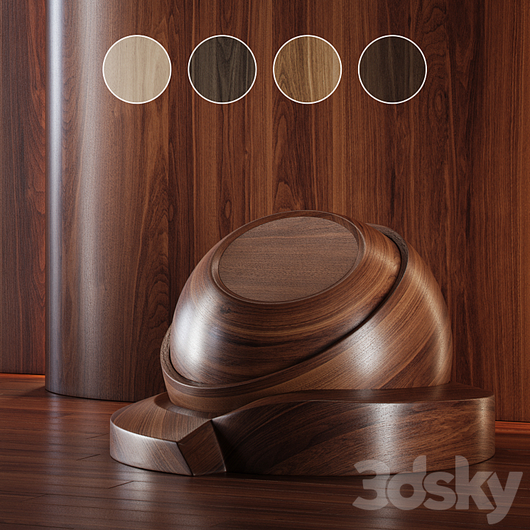 Wood Walnut set (seamless) | laminate | Parquet | fifteen 3DS Max Model - thumbnail 2