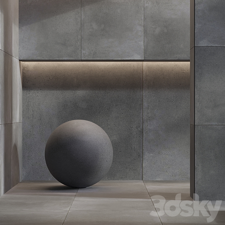 Stone tile set 32 – Tau Ceramica Cemento Oristan Grafito Natural 3D Model