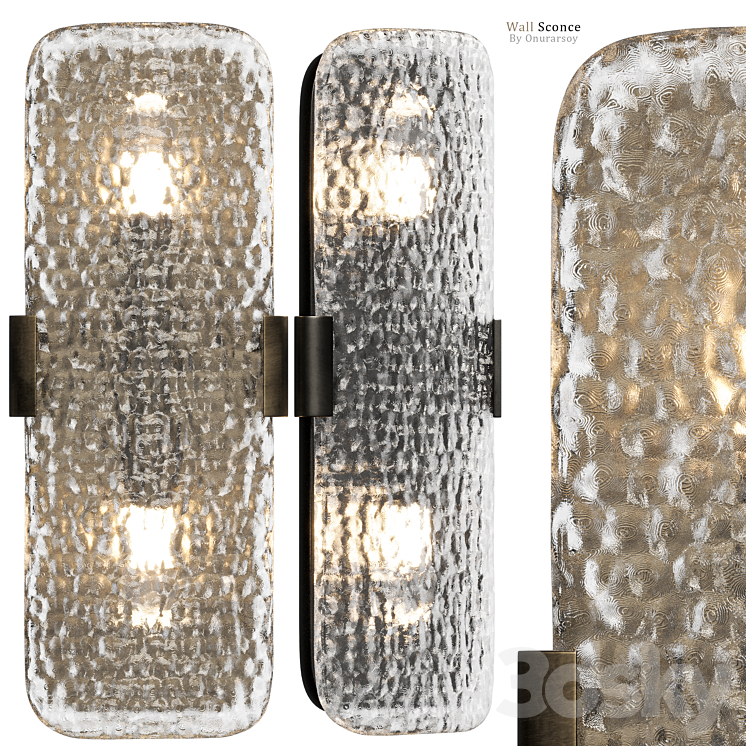 Crate & barrel – Belmont Double Bulb Glass Wall Sconce 3DS Max - thumbnail 1