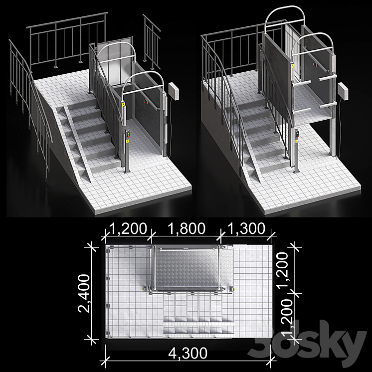Lift for the disabled 3D Model Free
