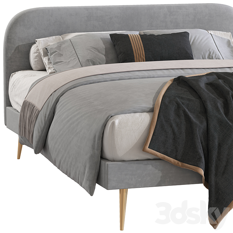 Double bed 125 3DS Max Model - thumbnail 2