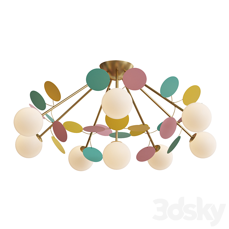 Ceiling chandelier for nursery Multy Bliss 2772-8P-53455 3D Model